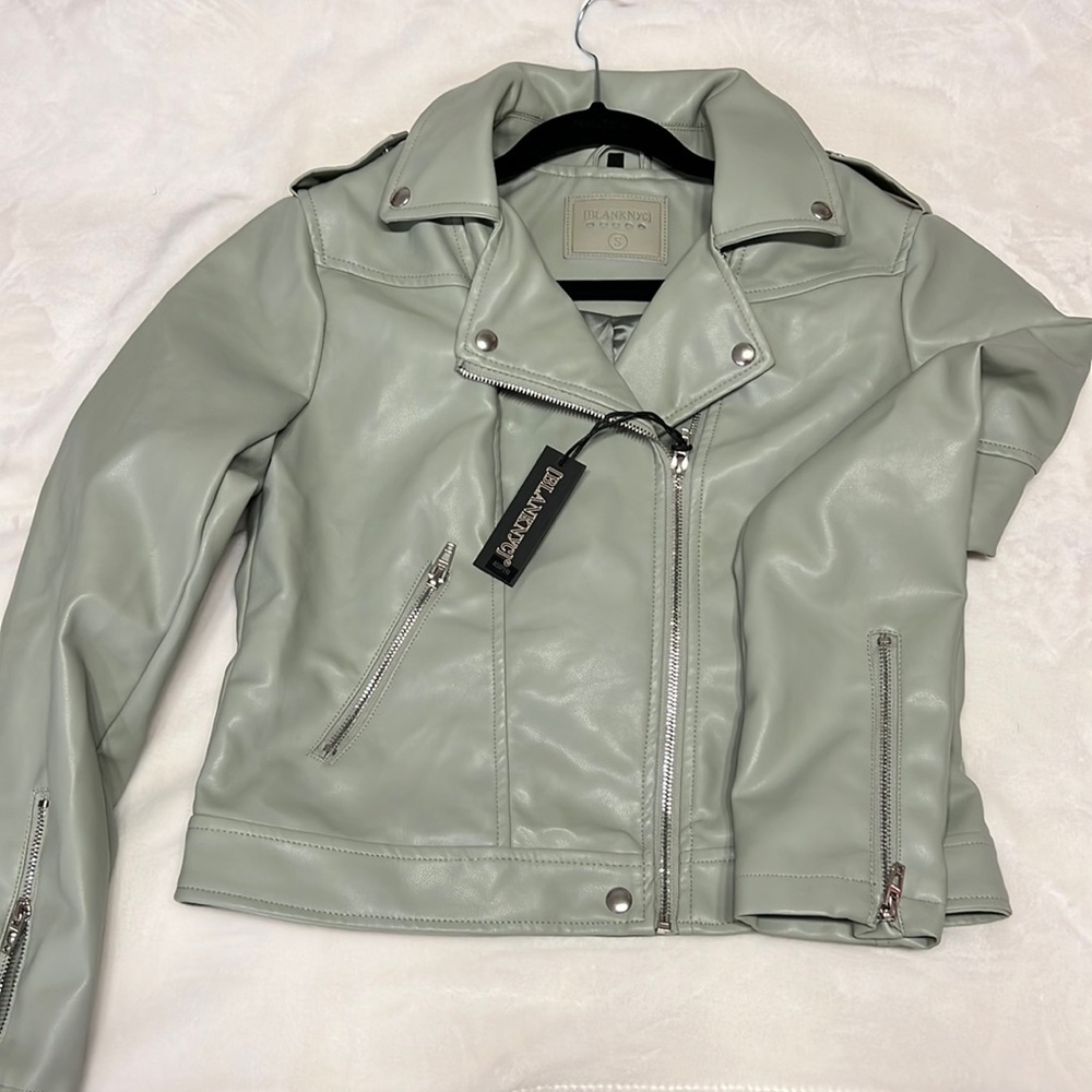 Brand New BLANK NYC Mint Green Leather Jacket - Women size Small